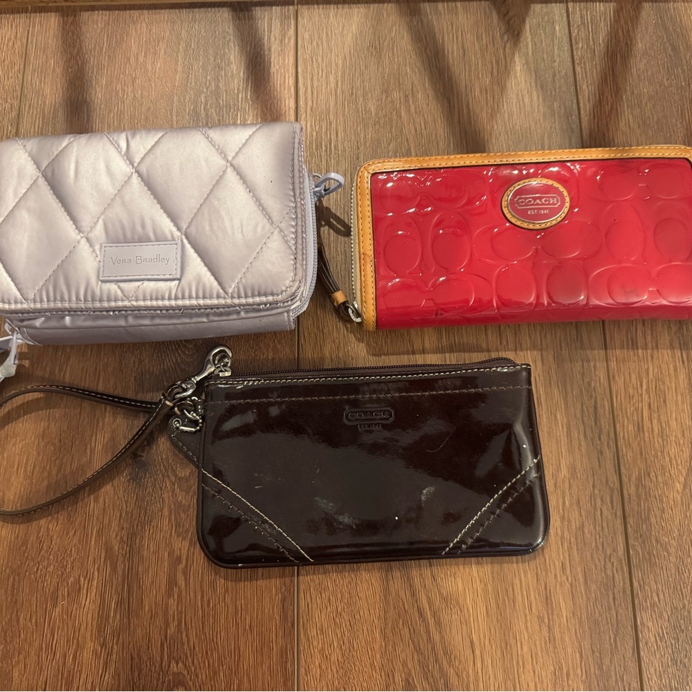 Coach Pink Wallet and Brown Wallet Set plus Vera Bradley Wallet Set